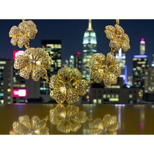 Kate Spade New York Gold Flower Crystal Statement Necklace